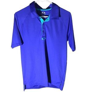 Oakley Polo mens Golf Shirt Size Small purple blue short sleeve Athletic